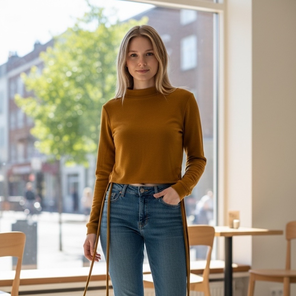 Forever 21 Mustard Long Sleeve Top
